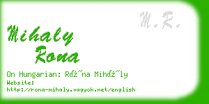 mihaly rona business card